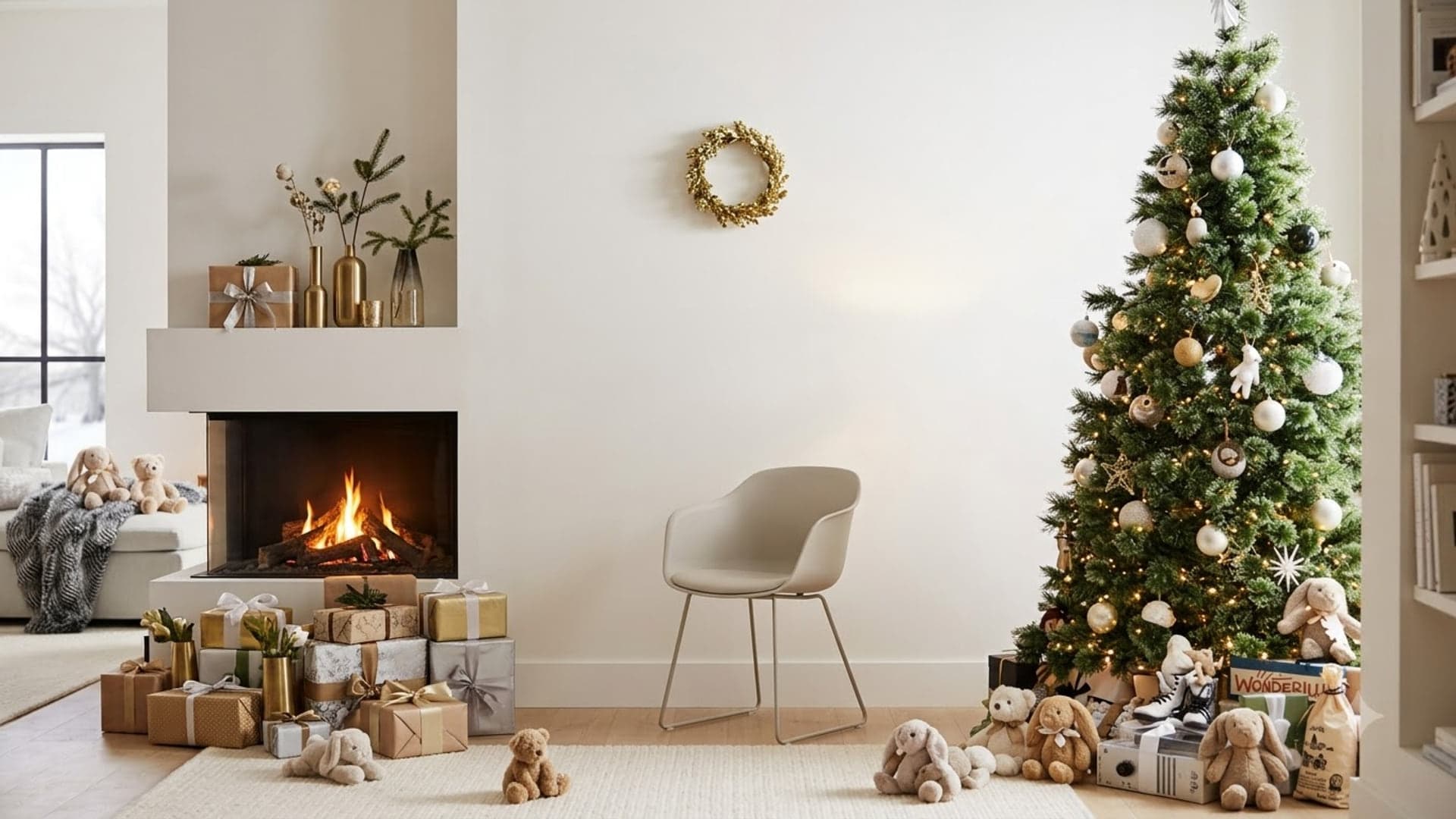 Cozy Christmas Home Office — funny virtual background for Teams, Zoom and Google Meet