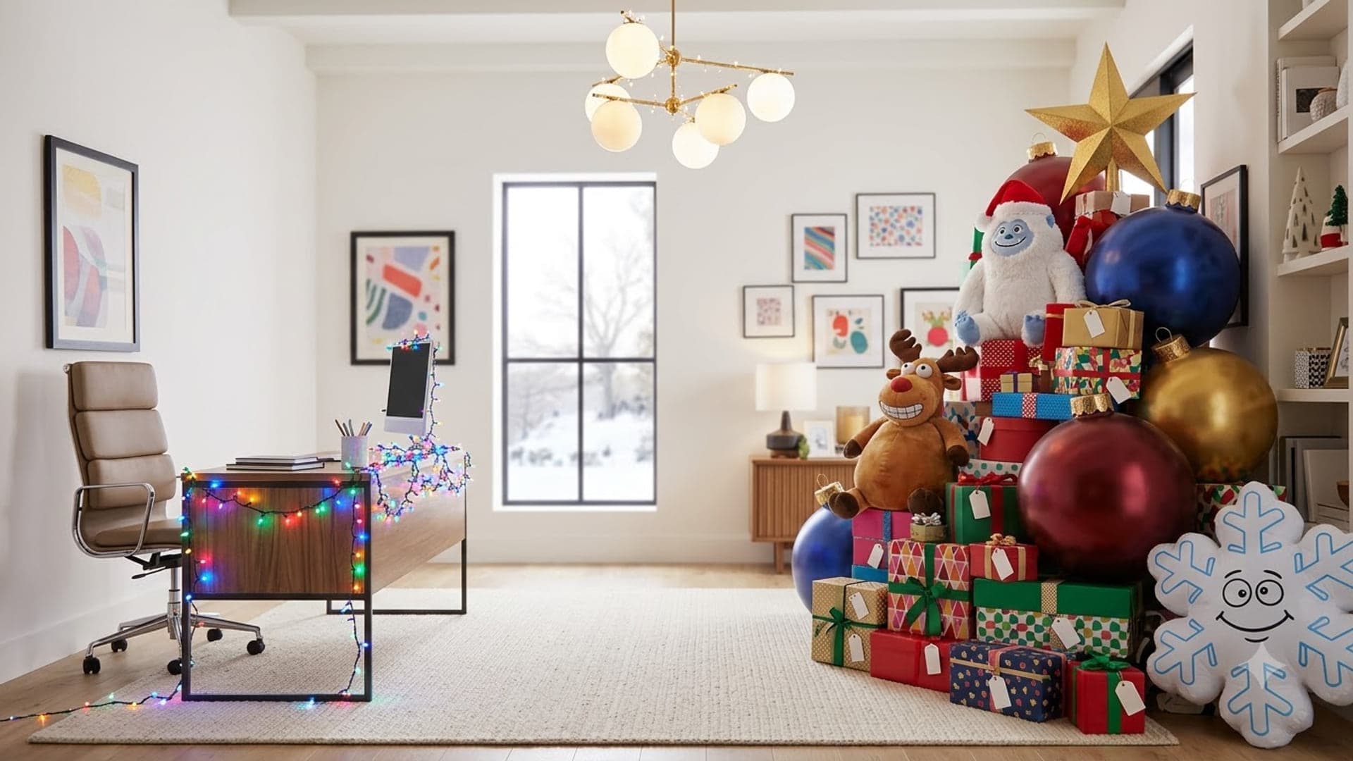 Funny Christmas Office — funny virtual background for Teams, Zoom and Google Meet