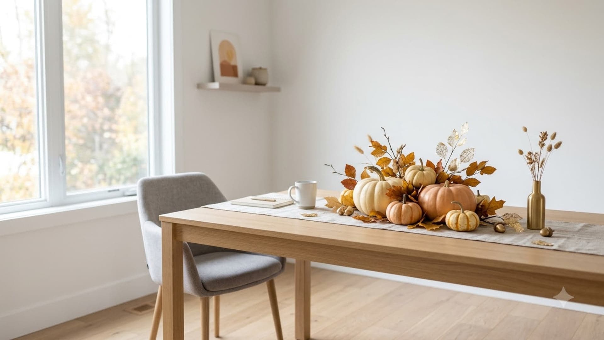 Pumpkins On Office Desk — funny virtual background for Teams, Zoom and Google Meet