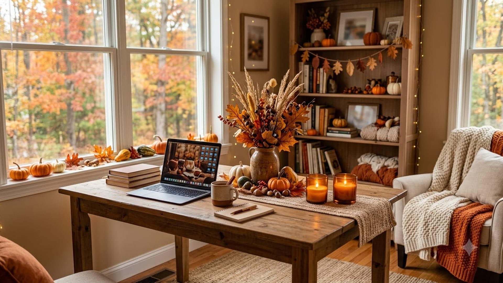 Thanksgiving Home Office — funny virtual background for Teams, Zoom and Google Meet