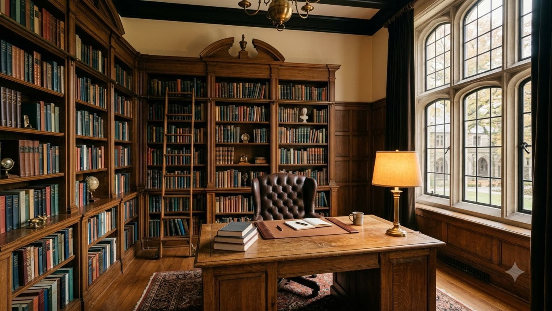 Academic Library Office Study Room — funny virtual background for Teams, Zoom and Google Meet