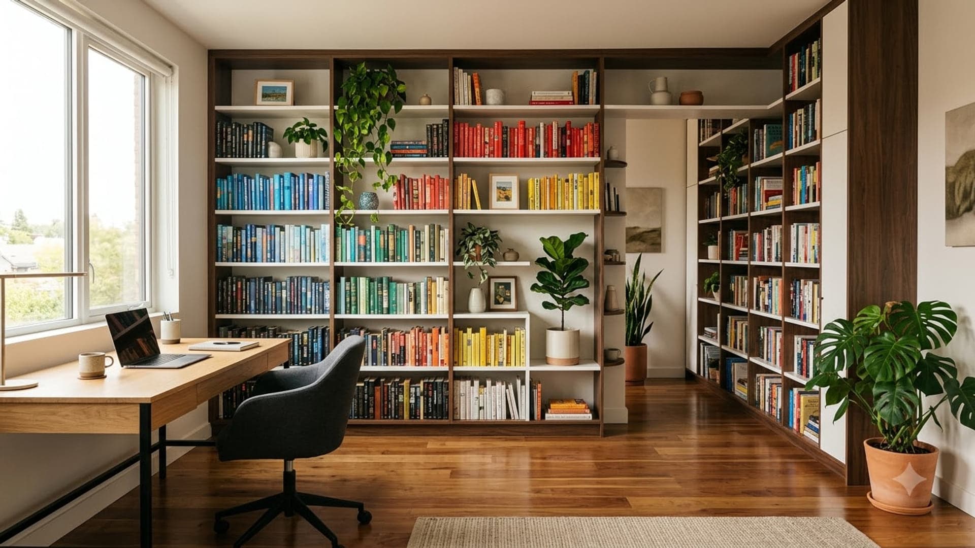 Bookshelf Office — funny virtual background for Teams, Zoom and Google Meet