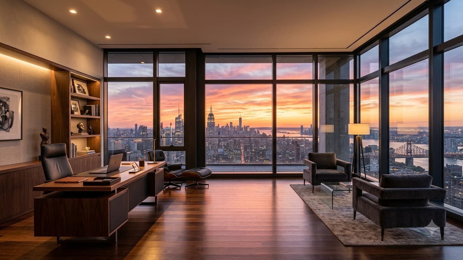 Modern Penthouse Office — funny virtual background for Teams, Zoom and Google Meet