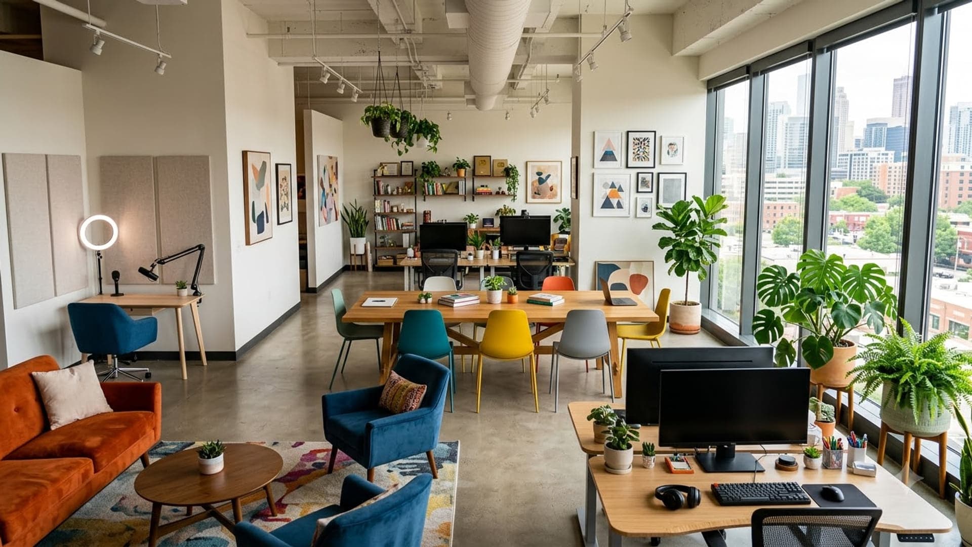 Creative Office Workspace — funny virtual background for Teams, Zoom and Google Meet