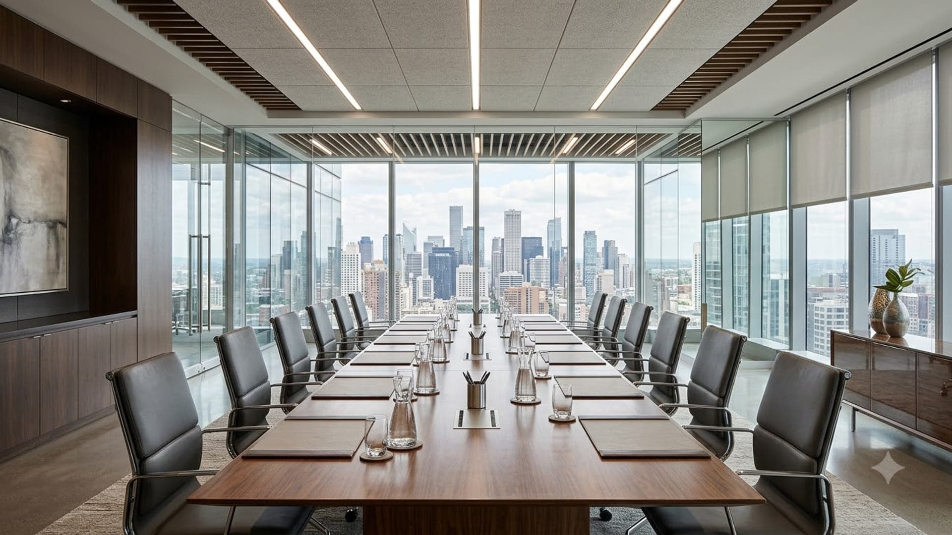 Modern Conference Room With Table — funny virtual background for Teams, Zoom and Google Meet