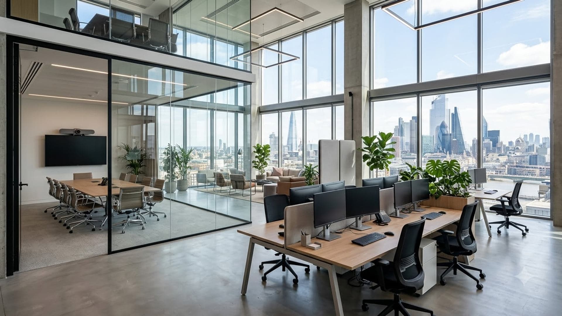 Modern Corporate Office Interior — funny virtual background for Teams, Zoom and Google Meet