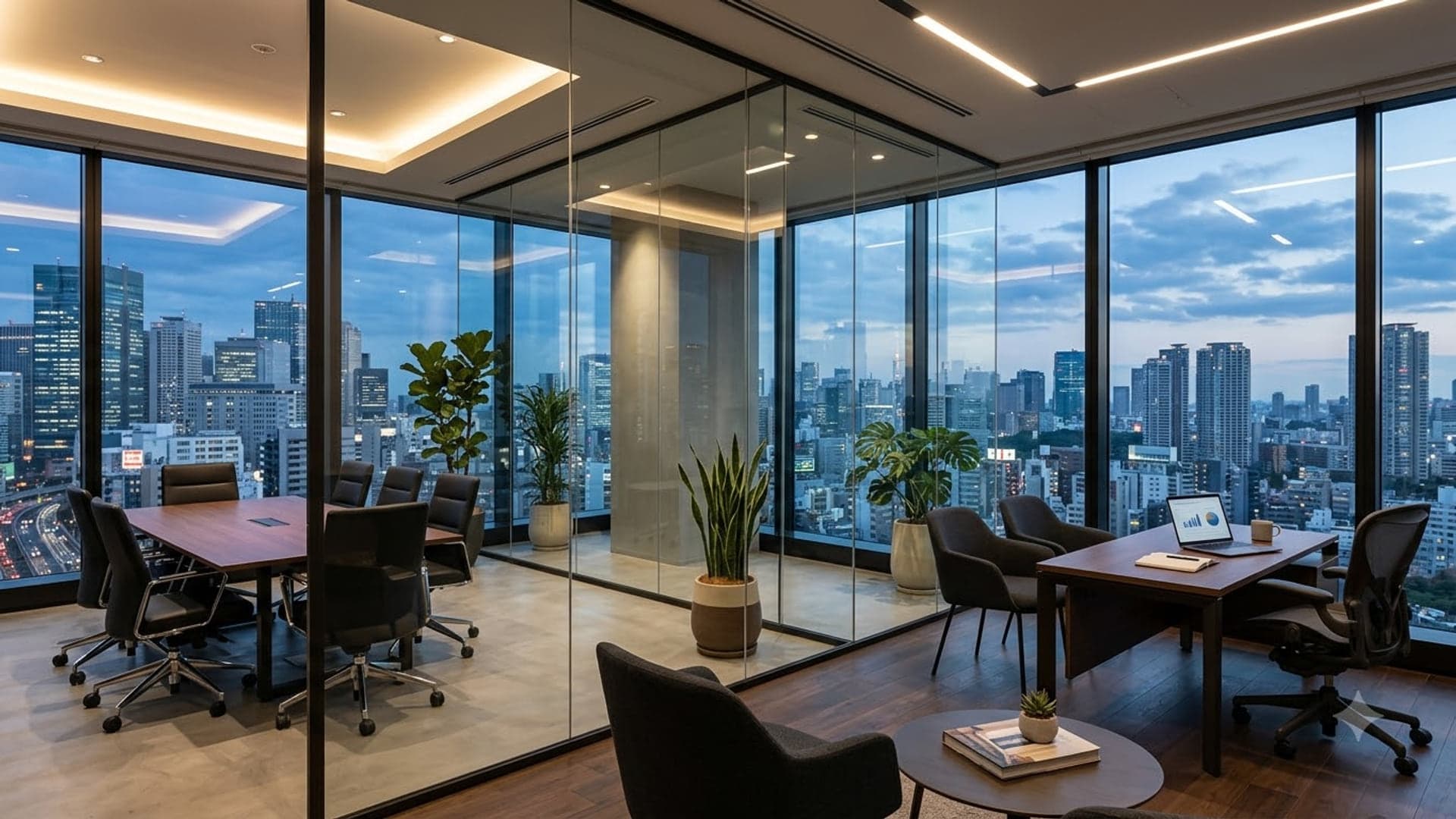 Modern Glass Office Interior 2 — funny virtual background for Teams, Zoom and Google Meet