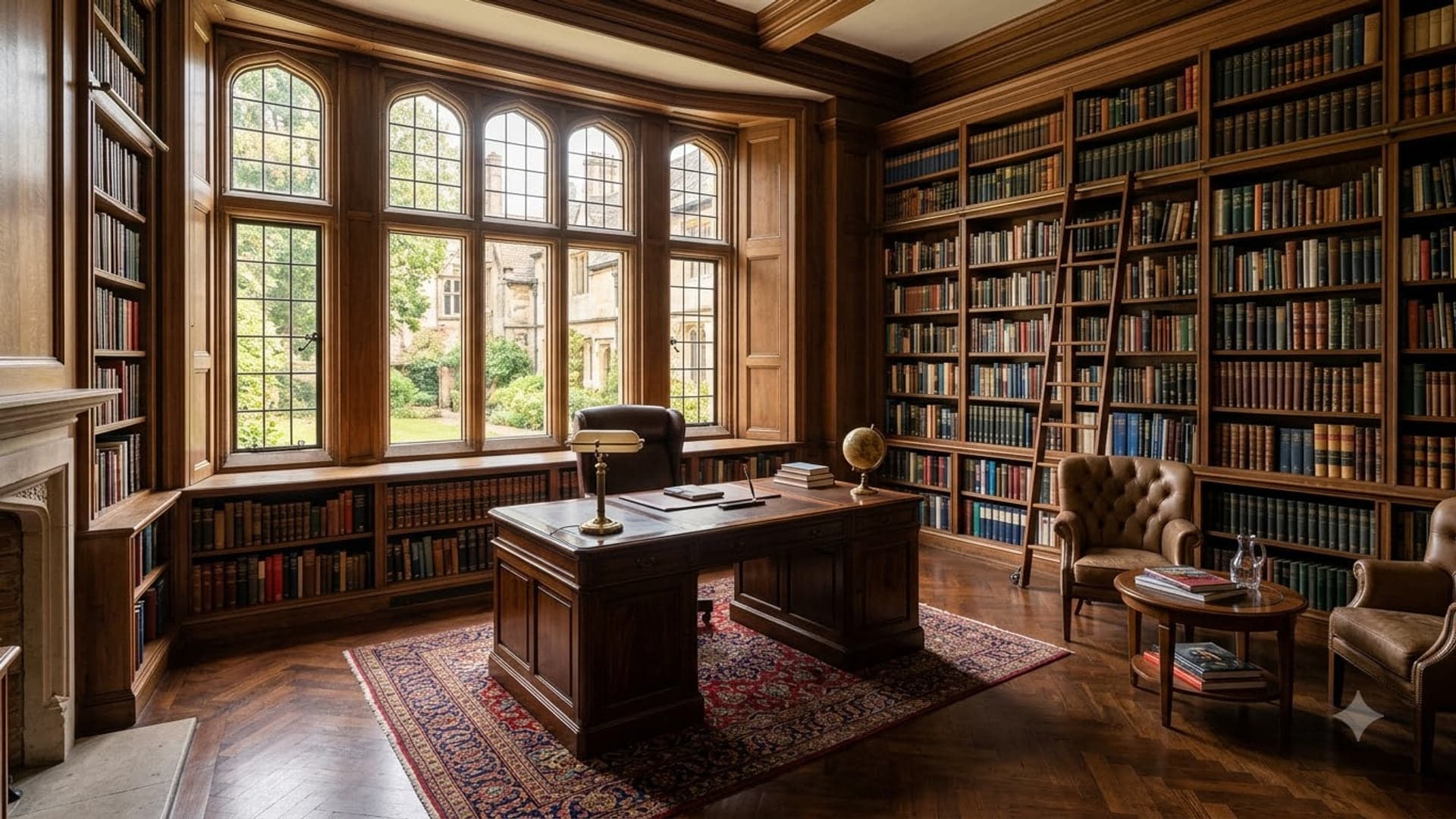 Library Office With Bookshelves — funny virtual background for Teams, Zoom and Google Meet