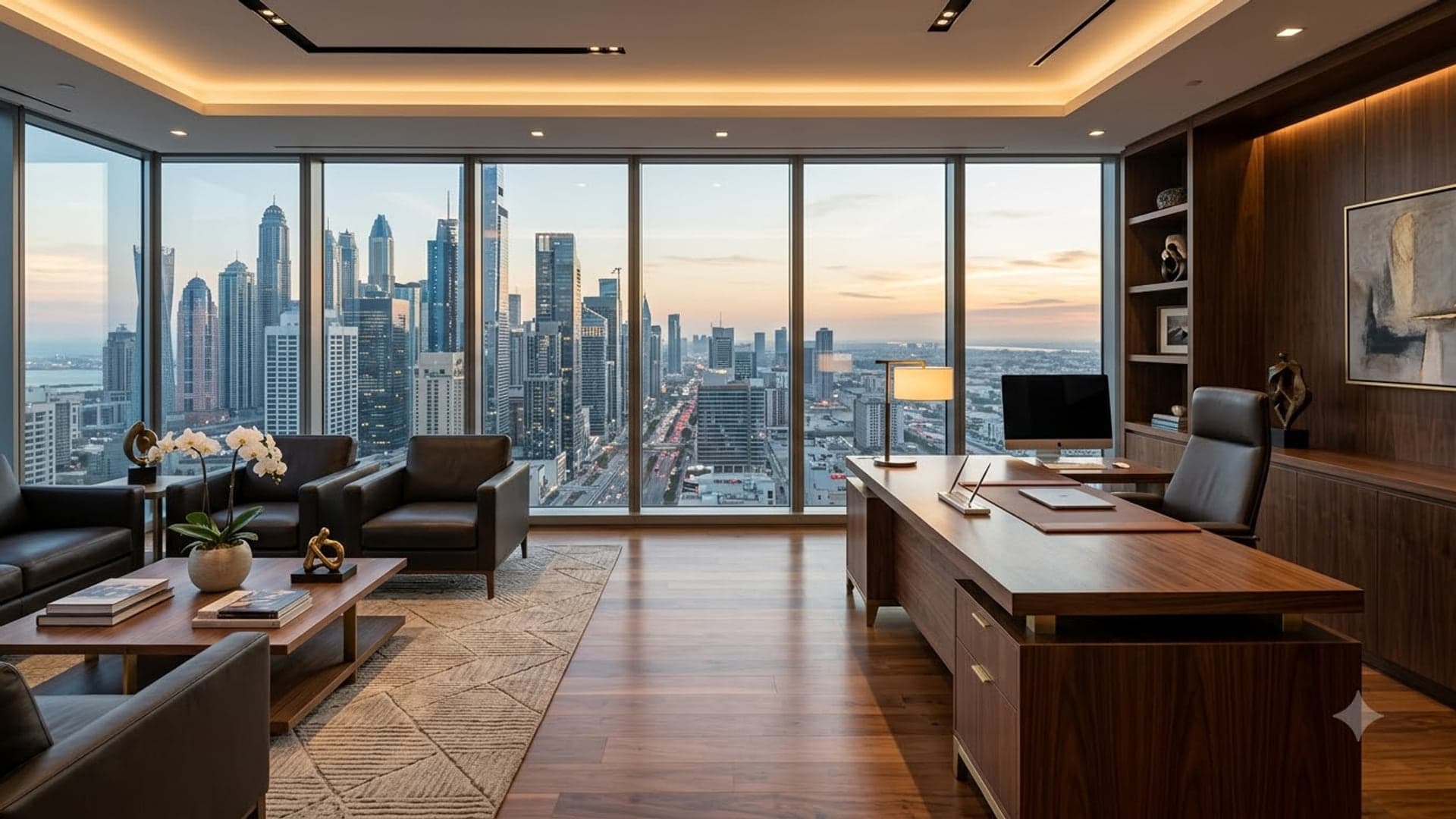 Luxurious Executive Office View — funny virtual background for Teams, Zoom and Google Meet