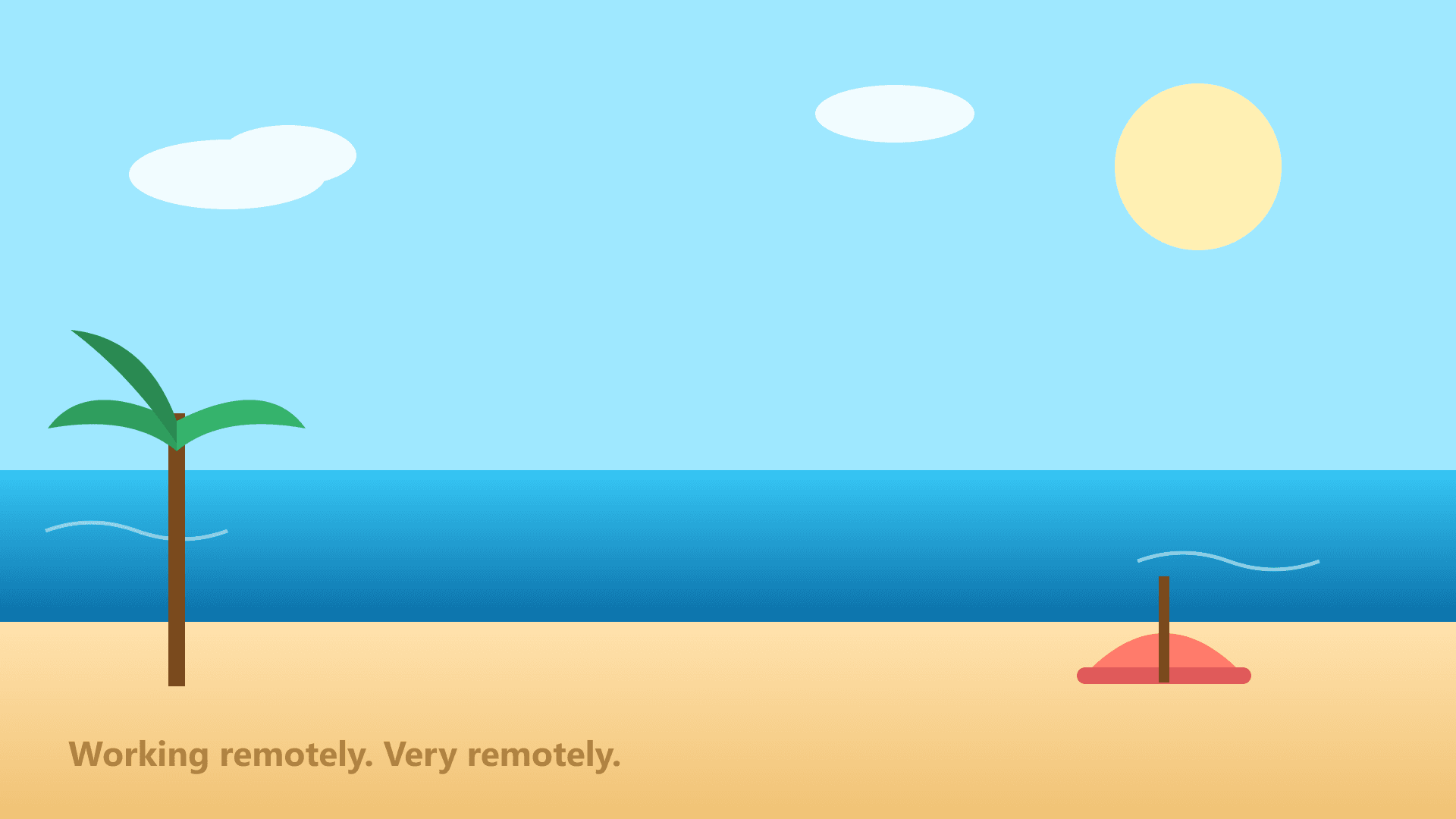 Definitely A Real Beach — funny virtual background for Teams, Zoom and Google Meet